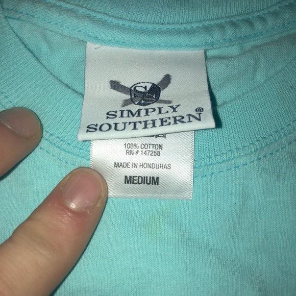 Women’s Simply Southern Teal Turtle Long Sleeve Tee Size Medium - Picture 5 of 5